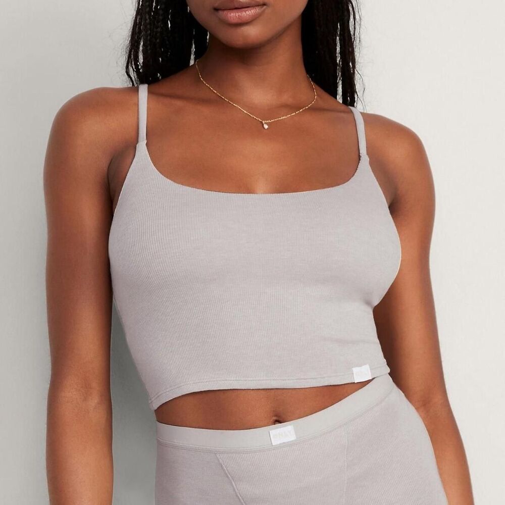 Old-navy Women's Grey and White Crop-top